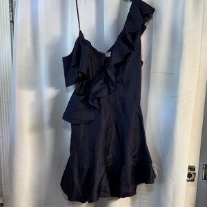 Navy Blue One-Shoulder Dress